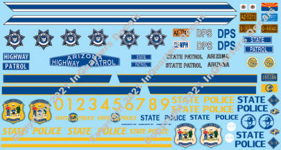 1/25th Scale DECALS West Virginia & Virginia State Police 1/24th Ohio 